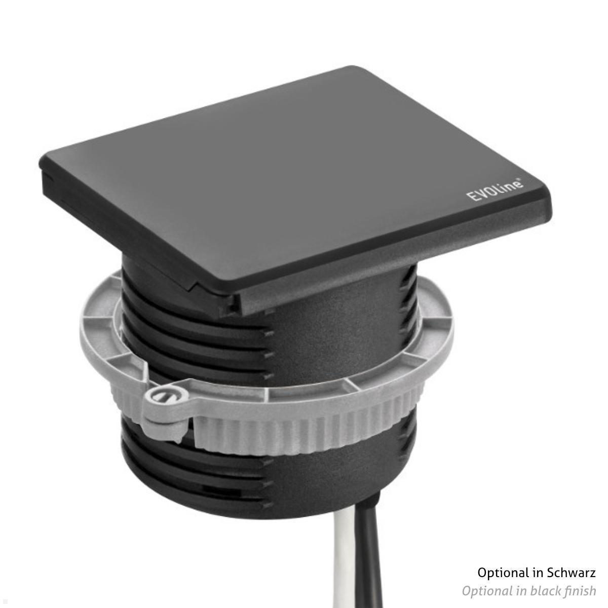 EVOline Square80 Einbausteckdose mit 2x USB Charger, Edelstahl Innovation auf kleinstem Raum EVOline Square80 Einbausteckdose mit 2x USB Charger, Edelstahl Innovation auf kleinstem Raum