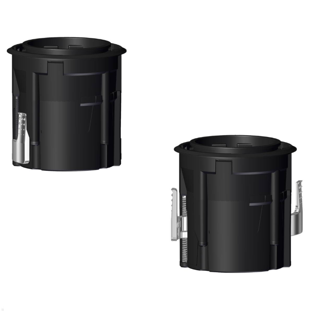 EVOline One USB-Charger A/C mit Deckel schwarz, Edelstahleinleger, Seitenansicht Einbau EVOline One USB-Charger A/C mit Deckel schwarz, Edelstahleinleger, Seitenansicht Einbau