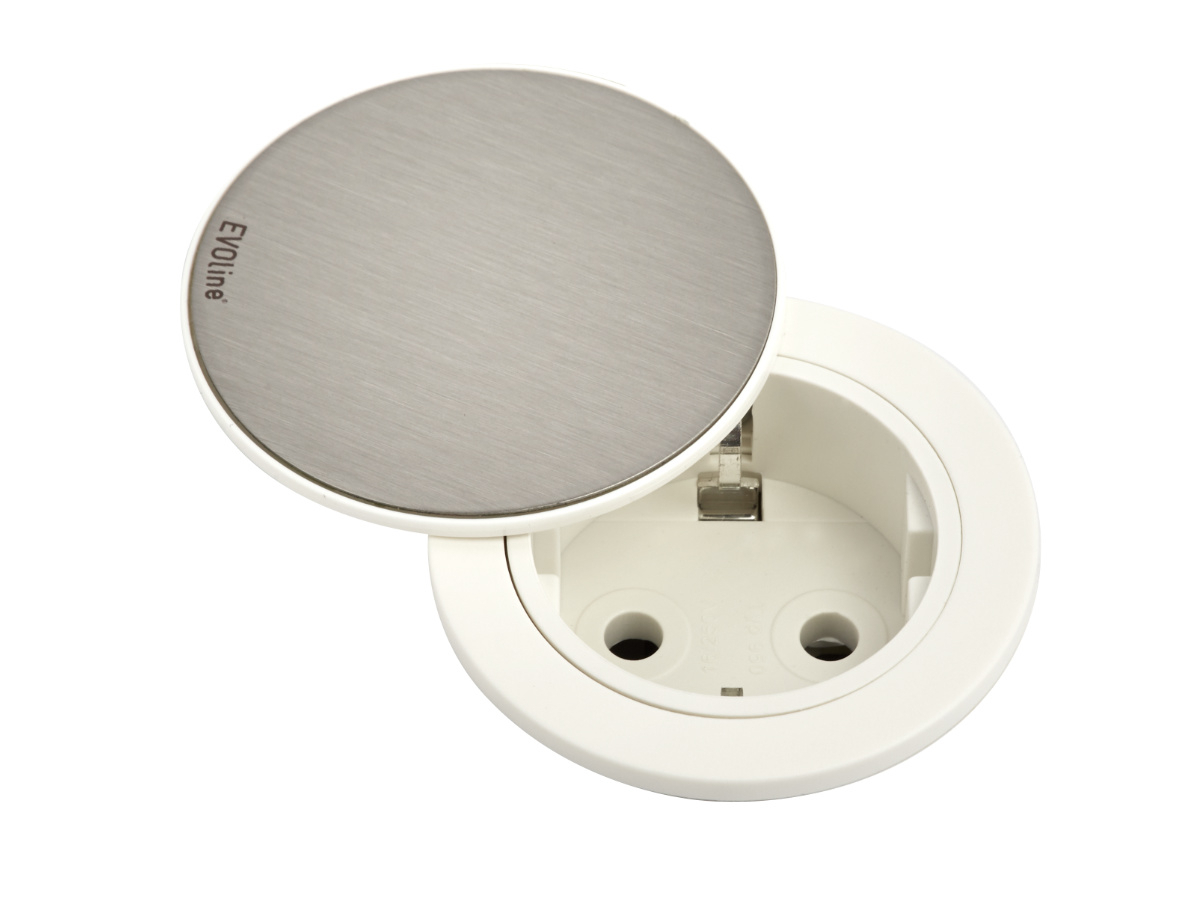 EVOline One Einbausteckdose mit Blende weiß EVOline One Einbausteckdose mit Blende weiß