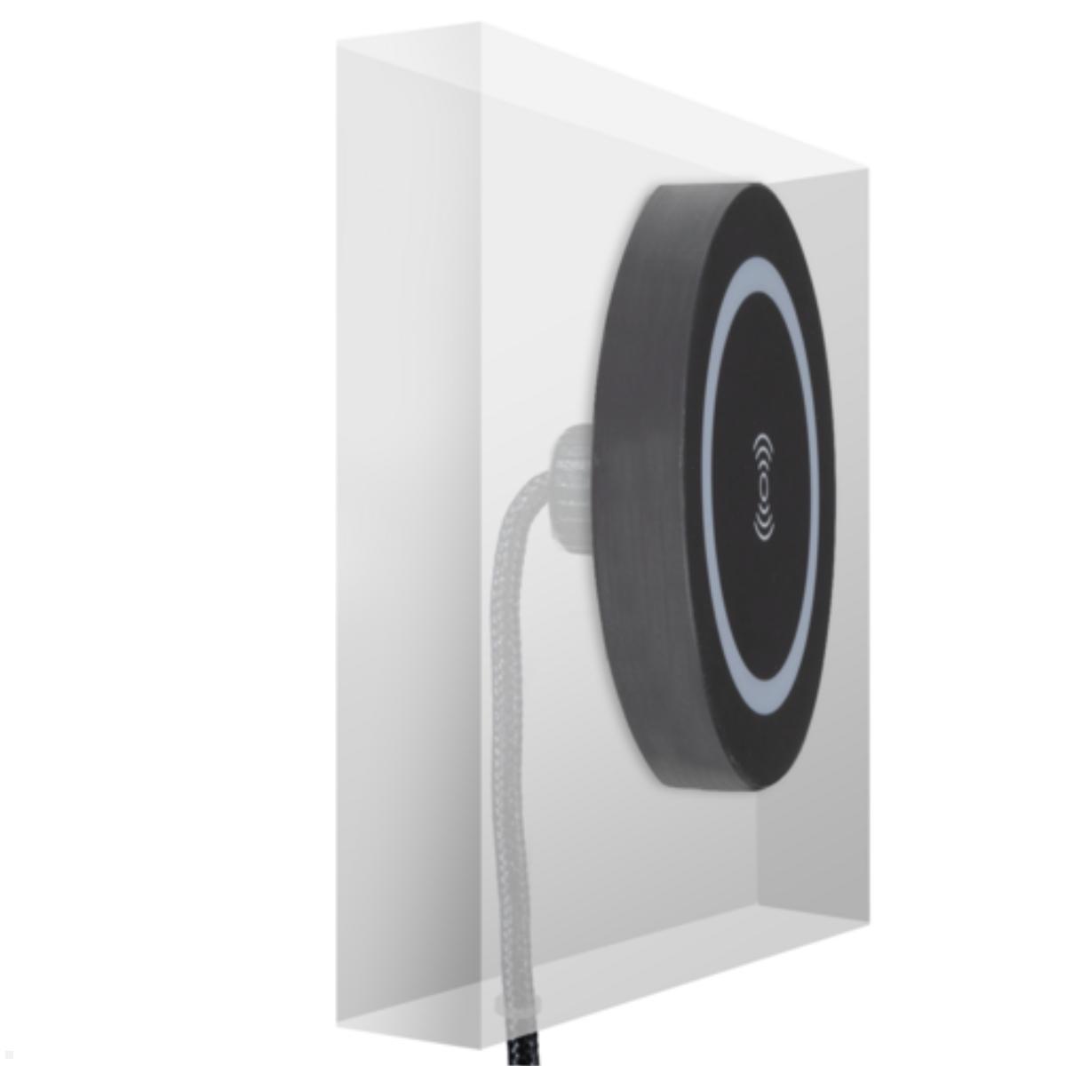 EVOline Wall DisQ drahtloses Ladepad, schwarz (159909141100), integrierter Magnet für Zentrierung