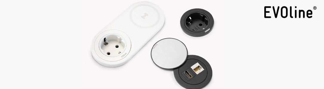 EVOline One Steckdose USB und Deckel für Einbau