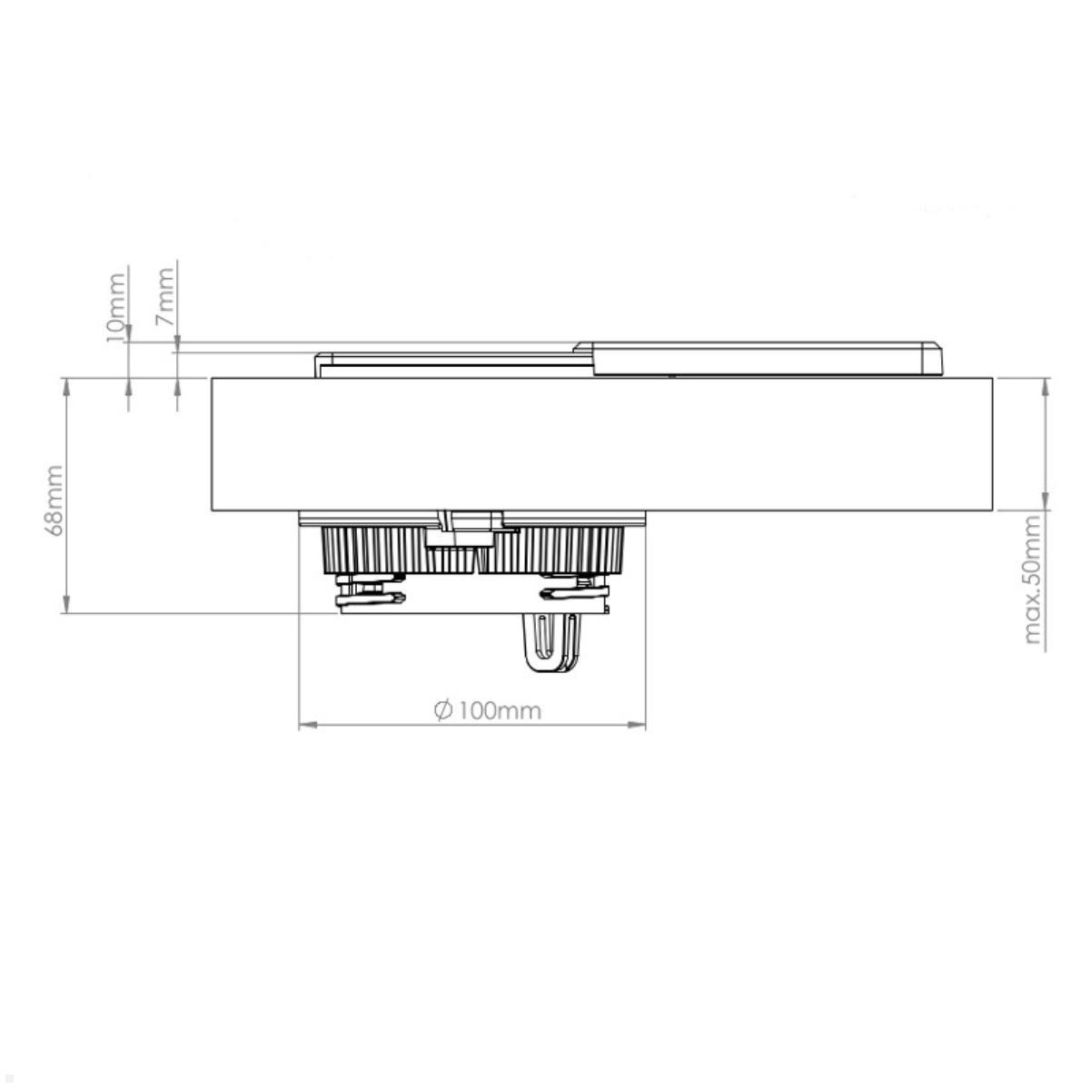 EVOline Square80 Einbausteckdose mit 1x USB-C, 1x CAT6 Buchse, schwarz, Zeichnung EVOline Square80 Einbausteckdose mit 1x USB-C, 1x CAT6 Buchse, schwarz, Zeichnung