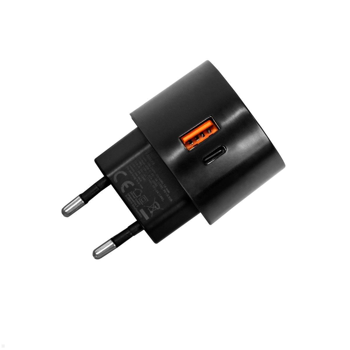 230 V Steckdose mit 1 x USB-A & 1 x USB-C Ladegerät, PD-Charger