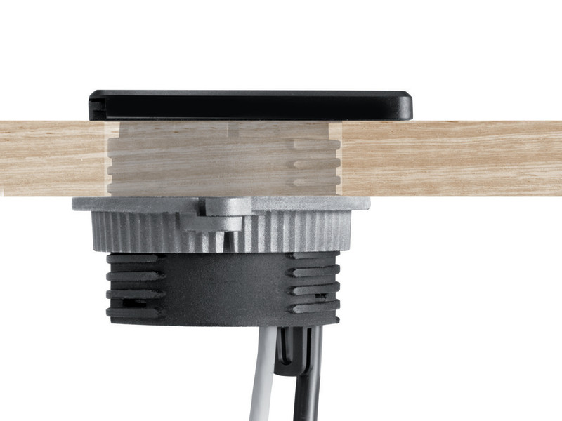 EVOline Square80 1x Schuko mit USB und CAT6 Patchkabel Tischeinbau EVOline Square80 1x Schuko mit USB und CAT6 Patchkabel Tischeinbau