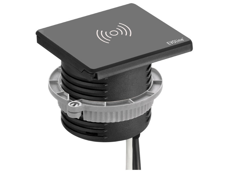 EVOline Square80 Qi-Version 1x Schuko, USB, CAT6 Buchse Einbau EVOline Square80 Qi-Version 1x Schuko, USB, CAT6 Buchse Einbau