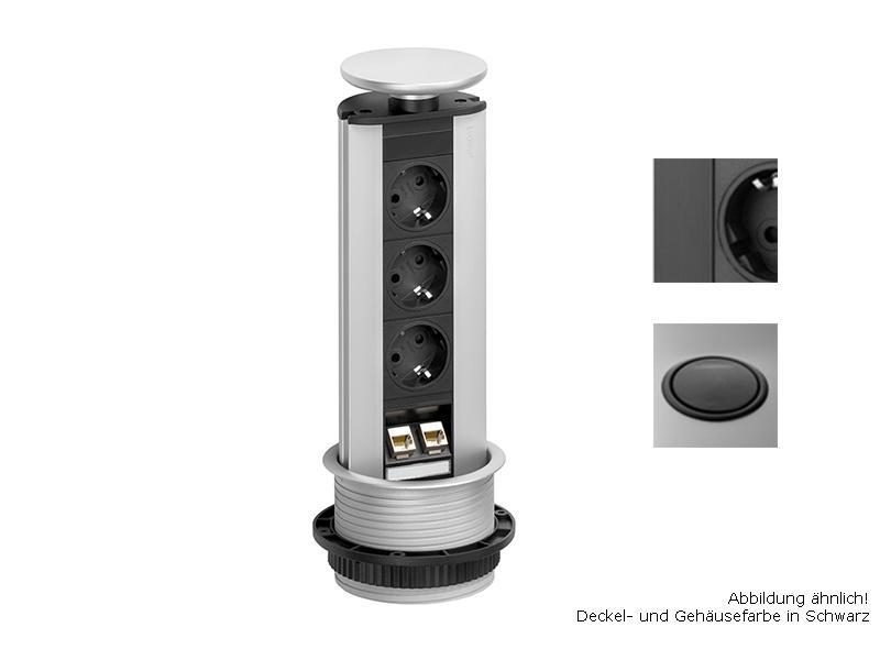 EVOline Port Data Medium Tischanschlussfeld 3-fach Steckdose 2x CAT6, schwarz EVOline Port Data Medium Tischanschlussfeld 3-fach Steckdose 2x CAT6, schwarz