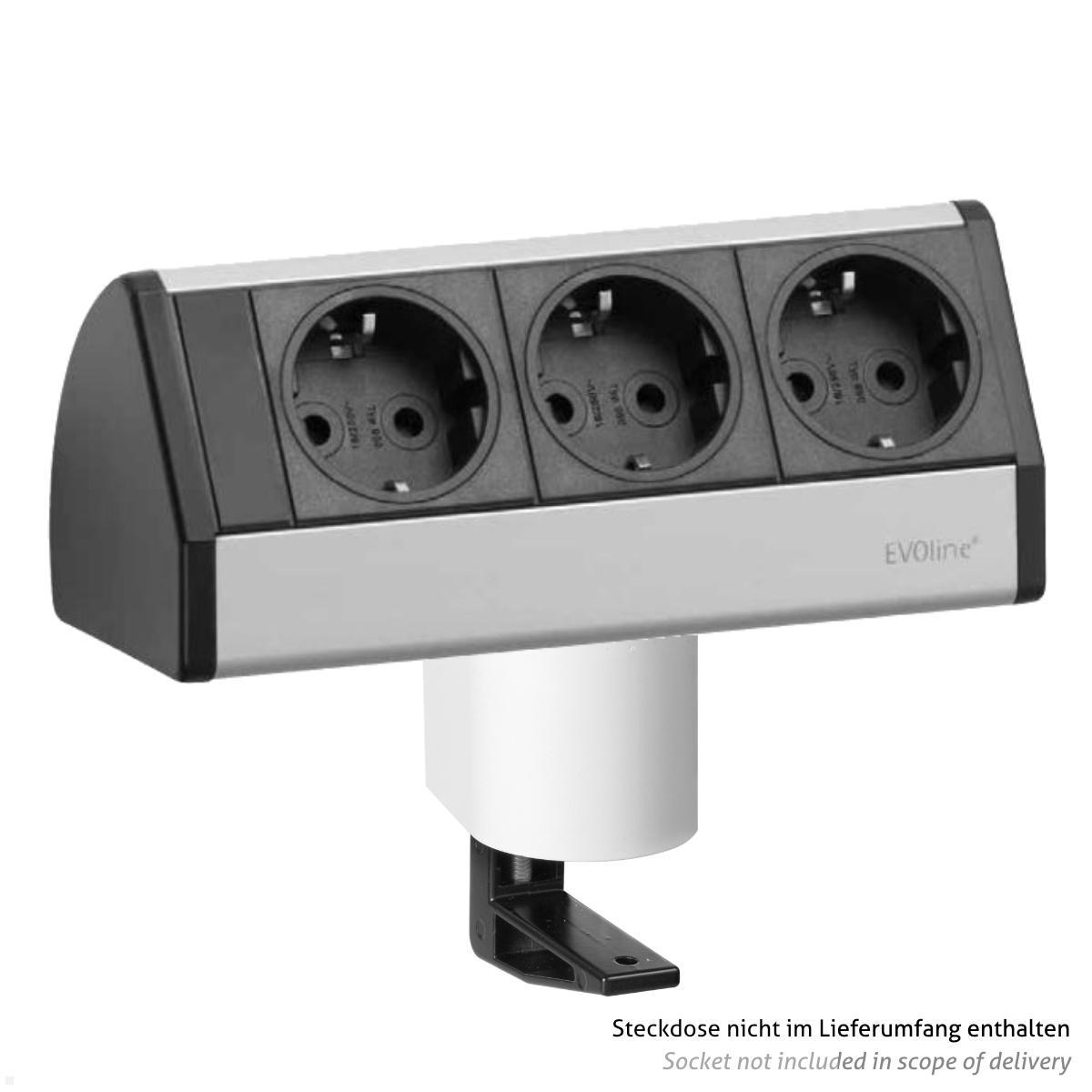 EVOline Zubehör Befestigungszwinge für Dock 40 - 75 mm, weiß, Anwendungsbeispiel EVOline Zubehör Befestigungszwinge für Dock 40 - 75 mm, weiß, Anwendungsbeispiel