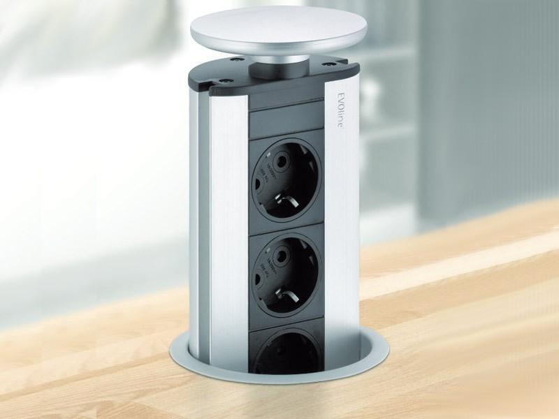 EVOline Port Data zweifache versenkbare Steckdose 2x CAT6, silber, Anwendung EVOline Port Data zweifache versenkbare Steckdose 2x CAT6, silber, Anwendung