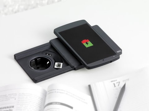 EVOline Square80 Einbausteckdose mit CAT6 Buchse schwarz